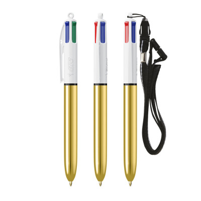BIC® 4 Colours Shine ballpen + Lanyard